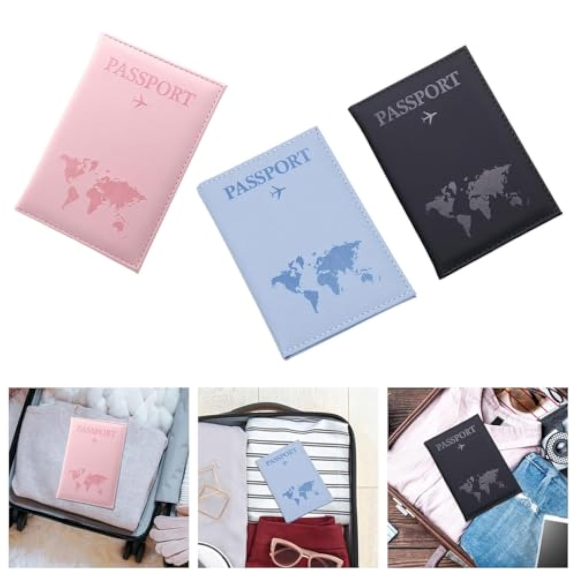 Personalized PU Leather Passport Holder, Travel Essentials Gift